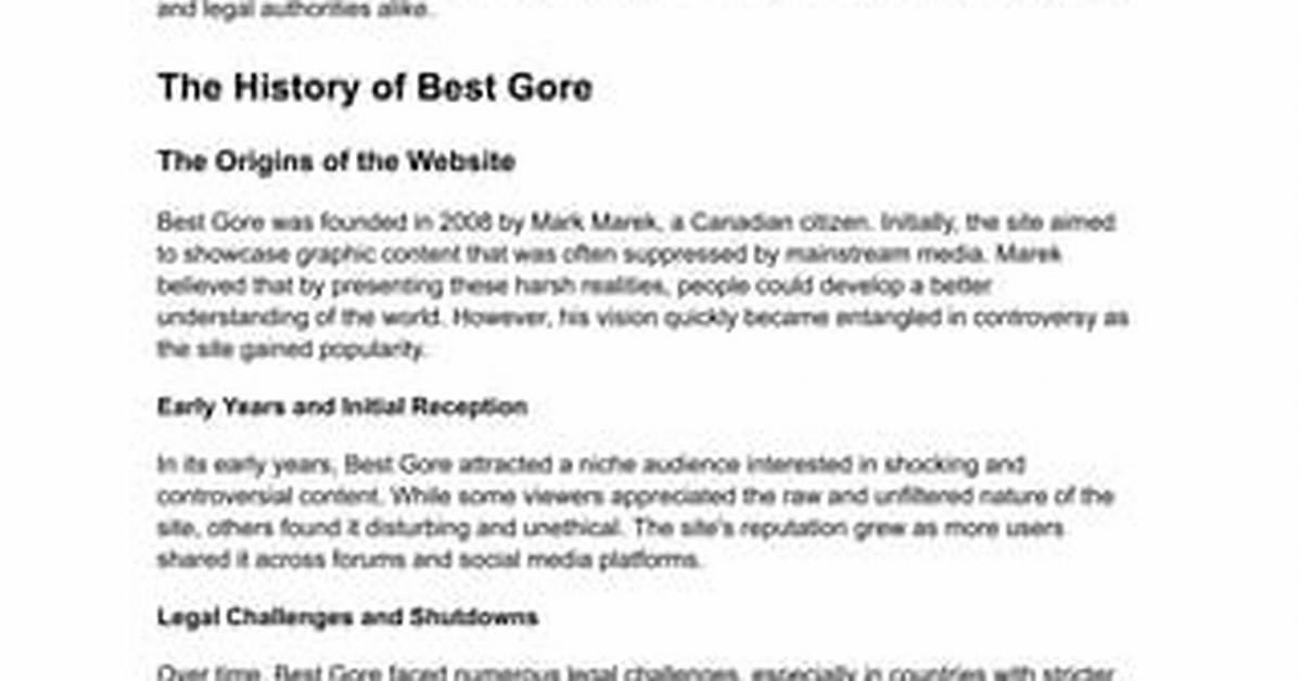 Understanding **Gore Sites**: a Look at Graphic Content Online